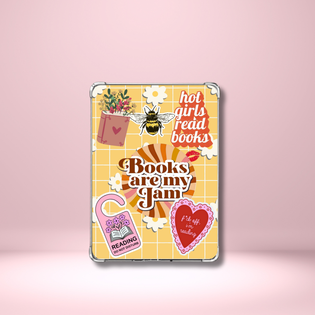 Kindle Insert - Books are my Jam, Yellow Sticker style